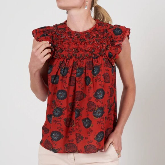 Ulla Johnson Tops - Ulla Johnson Erin Top Red Poppy Floral Size 0